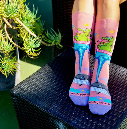 Dream Dragon and Whale Socks from the Sock Panda (Adult Medium - Women's Shoe Sizes 5 - 10)