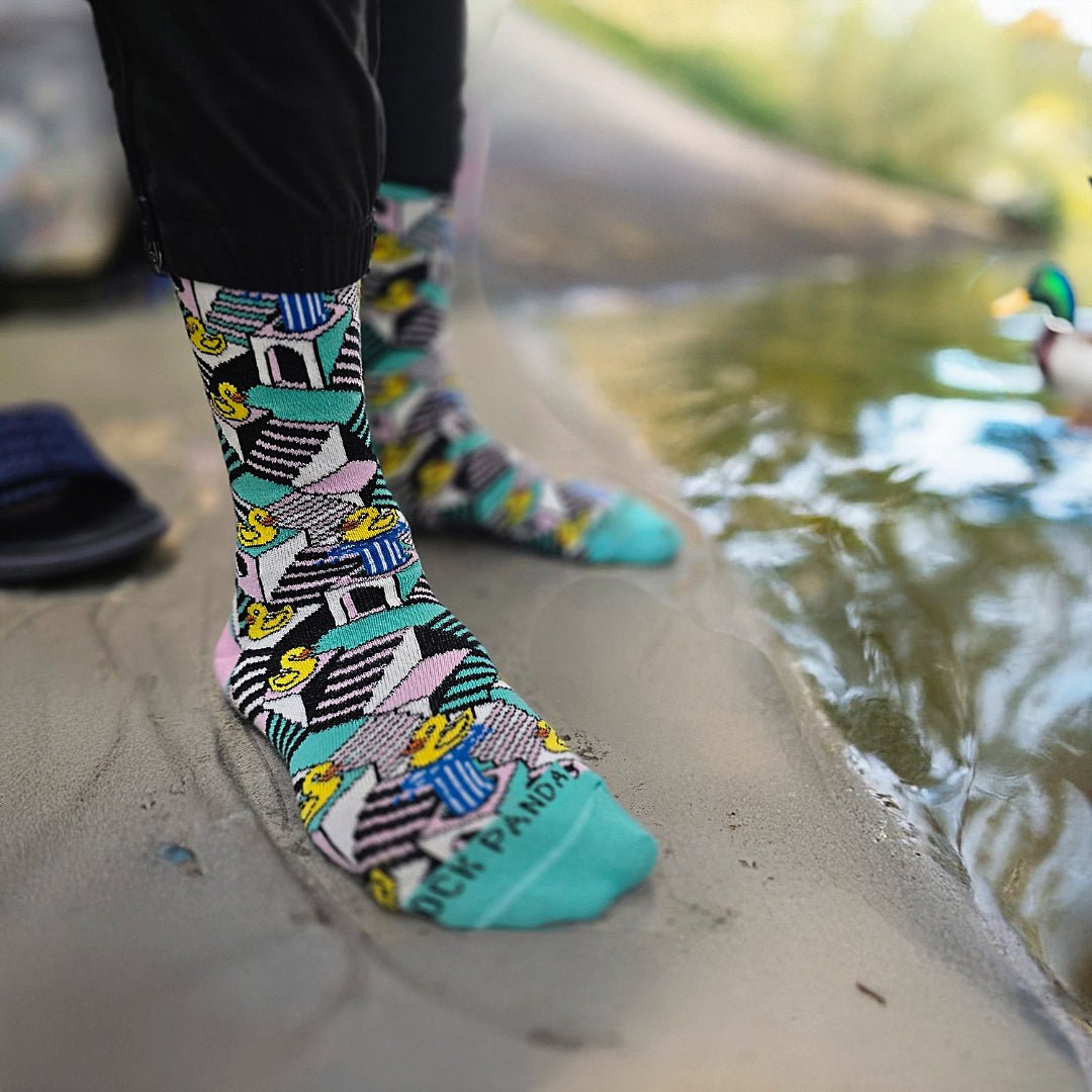 Ducks on Stairs Socks from the Sock Panda (Adult Small)