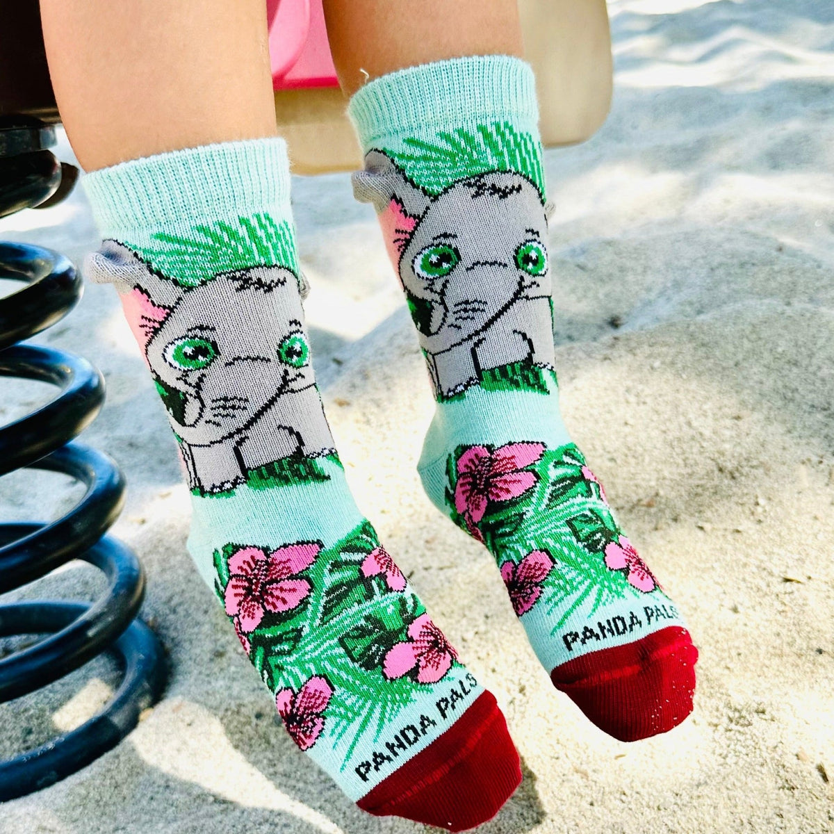 Elephant Sitting in Flowers Socks from the Sock Panda (Ages 3 - 7)