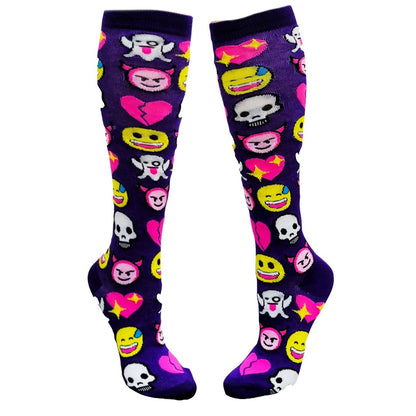 Emoji Pattern Socks from the Sock Panda (Knee High) - 4 Pack
