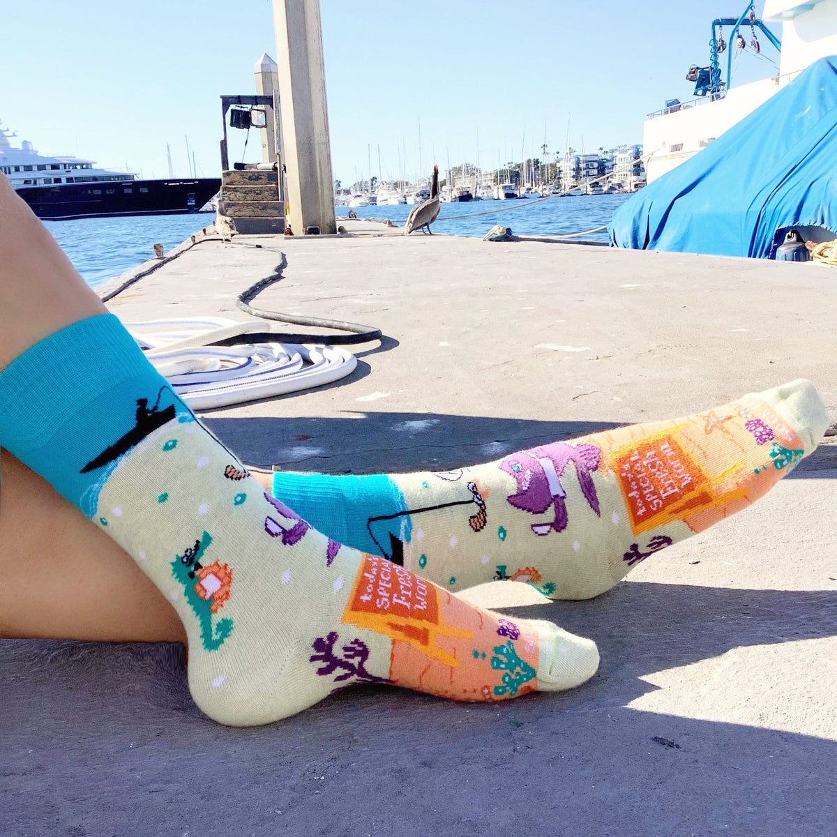 Fish Feast Under the Sea from the Sock Panda (Adult Small - Shoe Sizes 2 - 5)