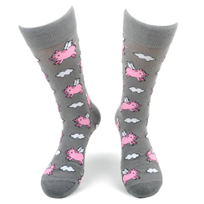 Flying Pigs Socks (Adult Large - Men's Shoe Sizes 8-12)