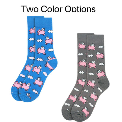 Flying Pigs Socks (Adult Large - Men's Shoe Sizes 8-12)