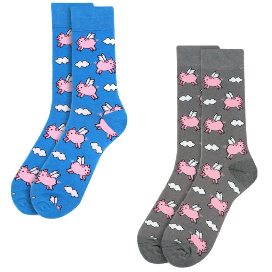 Flying Pigs Socks (Adult Large - Men's Shoe Sizes 8-12)