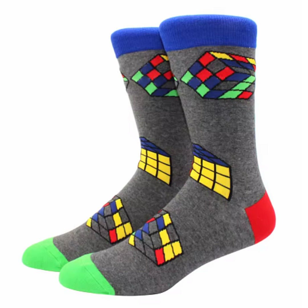 Fun Puzzle Cube Socks - Sock Panda (Adult Large - Men's Shoe Sizes 8 - 12)