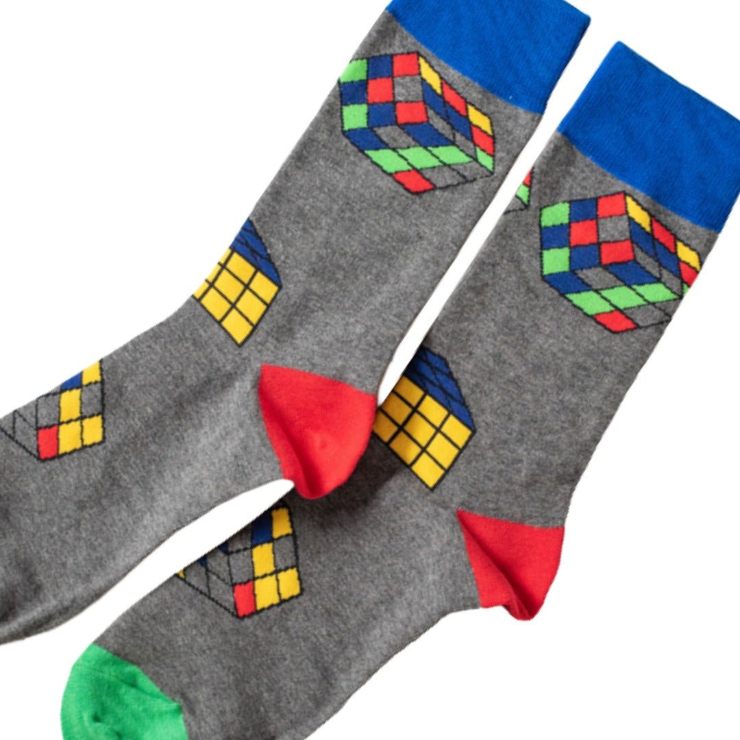 Fun Puzzle Cube Socks - Sock Panda (Adult Large - Men's Shoe Sizes 8 - 12)