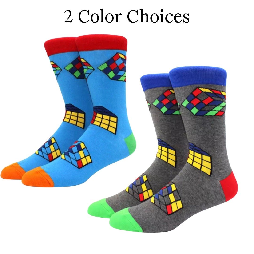 Fun Puzzle Cube Socks - Sock Panda (Adult Large - Men's Shoe Sizes 8 - 12)