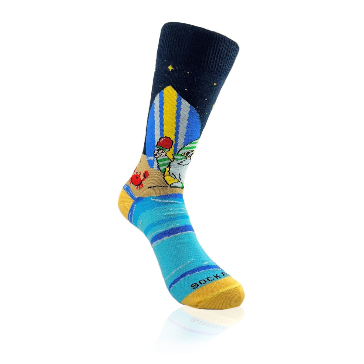 Gnome Surfer Socks from the Sock Panda (Adult Small - Shoe Sizes 2 - 5)