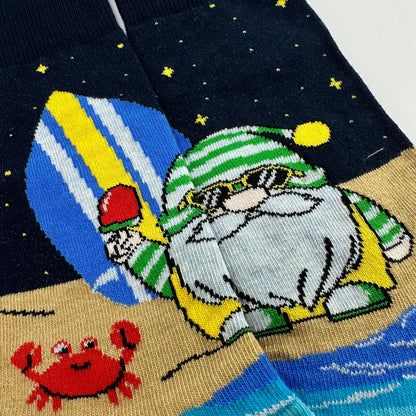 Gnome Surfer Socks from the Sock Panda (Adult Small - Shoe Sizes 2 - 5)
