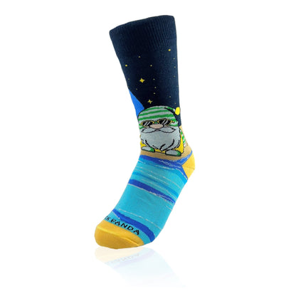 Gnome Surfer Socks from the Sock Panda (Adult Small - Shoe Sizes 2 - 5)