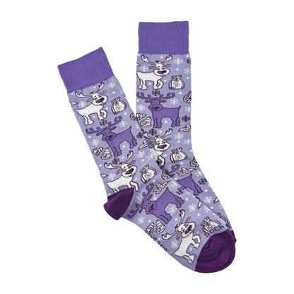 Goofy Reindeer Socks (Adult Small - Shoe Sizes 2 - 5)