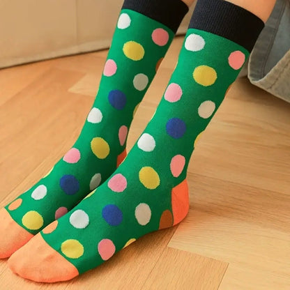 Green Colorful Polka Dot Socks from the Sock Panda (Adult Medium)