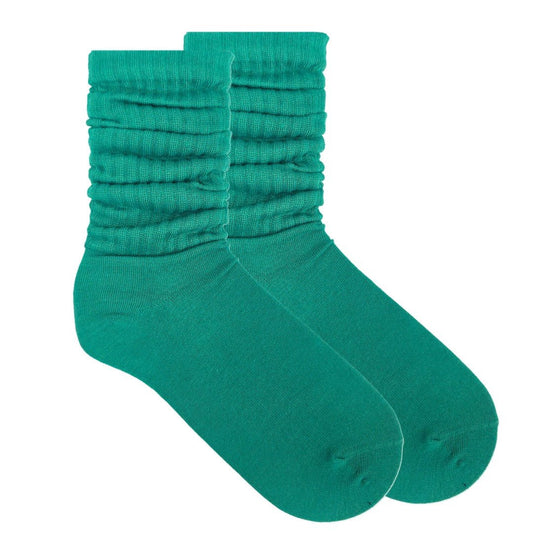 Green Slouch Socks (Adult Medium - Women's Shoe Sizes 5 - 10)