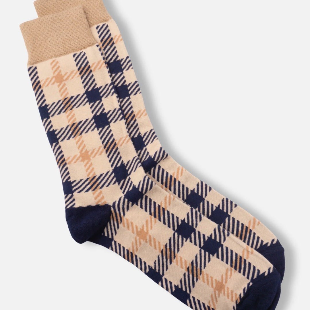 Hashed Plaid Patterned Socks from the Sock Panda (Adult Large - Men's Shoe Sizes 8 - 12)