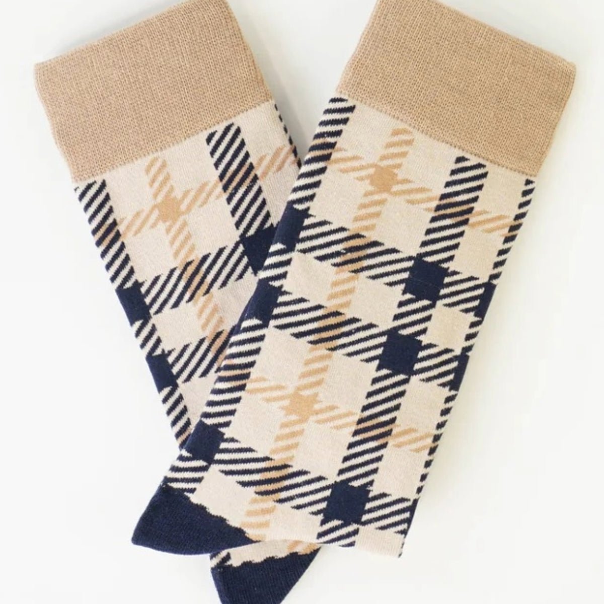 Hashed Plaid Patterned Socks from the Sock Panda (Adult Large - Men's Shoe Sizes 8 - 12)