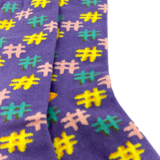 Hashtag Pattern Socks from the Sock Panda (Adult Small - Shoe Sizes 2 - 5)