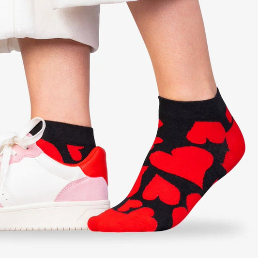 Heart Patterned Ankle Socks (Adult Medium - Women's Shoe Sizes 5 - 10)