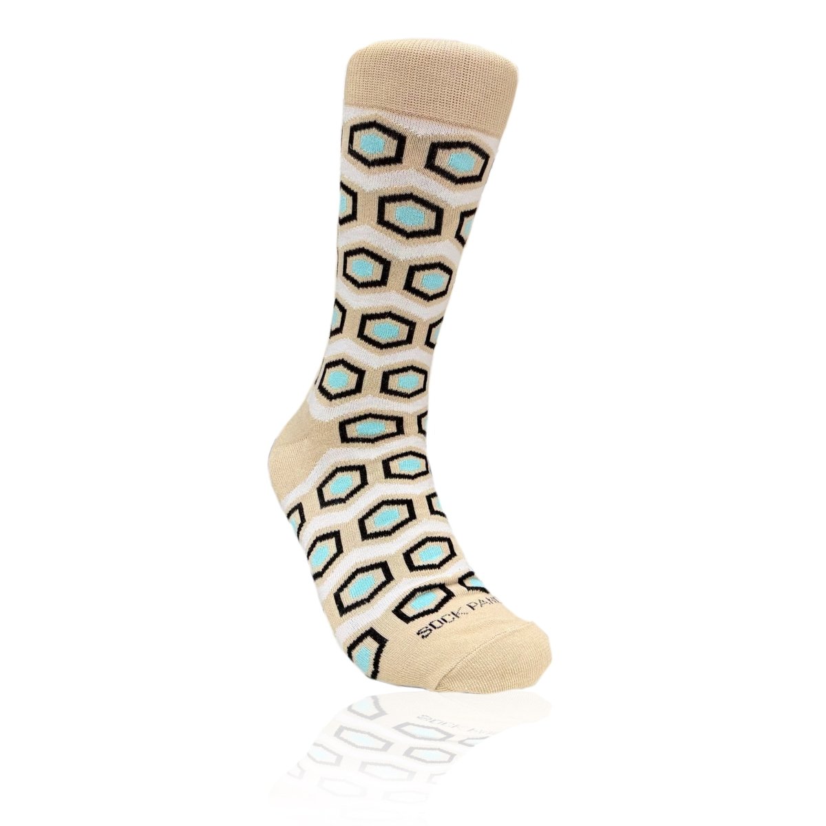 Hexagon Pattern Socks from the Sock Panda (Adult Large) HexBeigeLg