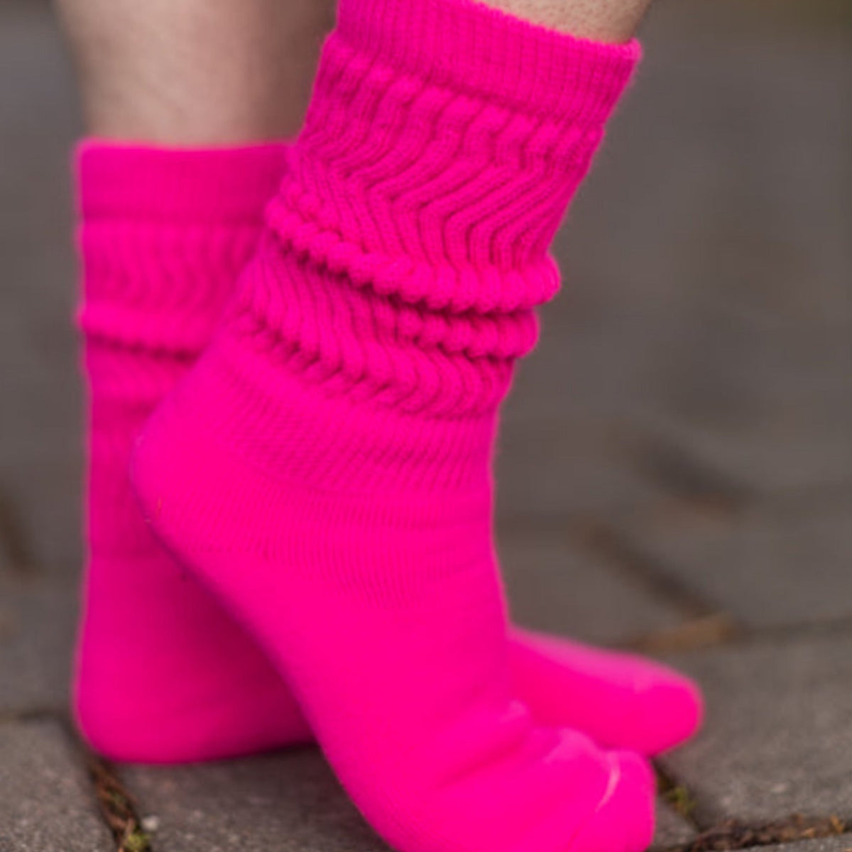 Hot Pink Slouch Socks (Adult Medium - Women's Shoe Sizes 5 - 10)