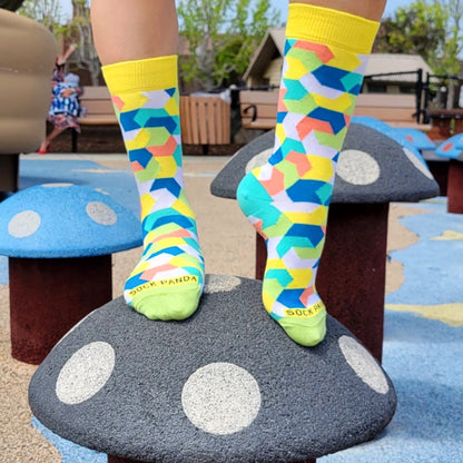 Intricate Geometric Puzzle Socks from the Sock Panda (Adult Small - Shoe Sizes 2 - 5)