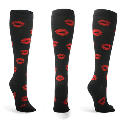 Kissing Lips Knee High (Compression Socks)