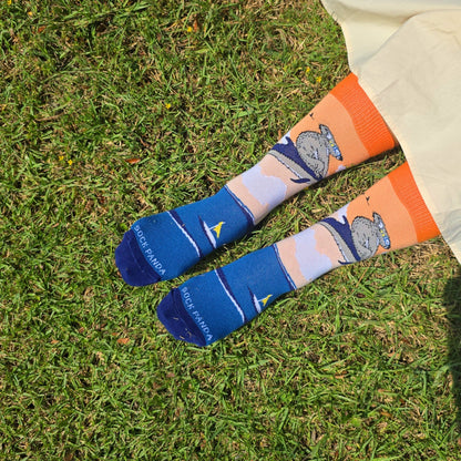 Koala Riding a Dolphin Socks from the Sock Panda (Adult Small - Shoe Sizes 2 - 5)