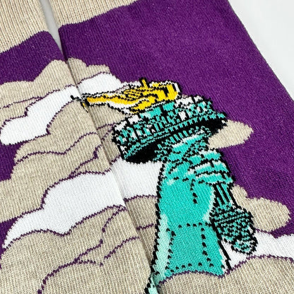 Lady Liberty Rises Above the Clouds Socks from the Sock Panda