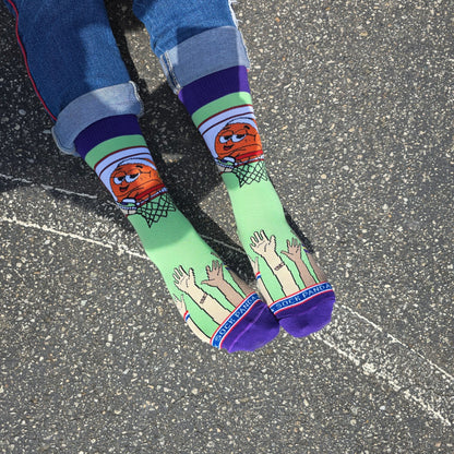 Lazy Basketball Socks from the Sock Panda (Adult Small)