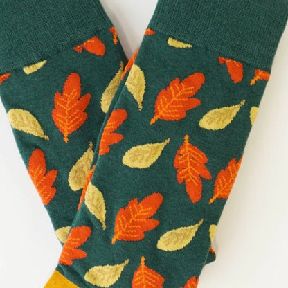 Leaf Socks from the Sock Panda (Adult Large - Men's Shoe Sizes 8 - 12)