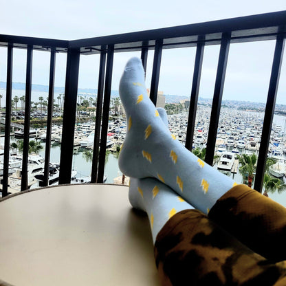 Lightning Bolt Patterned Socks from the Sock Panda (Adult Large - Men's Shoe Sizes 8 - 12)