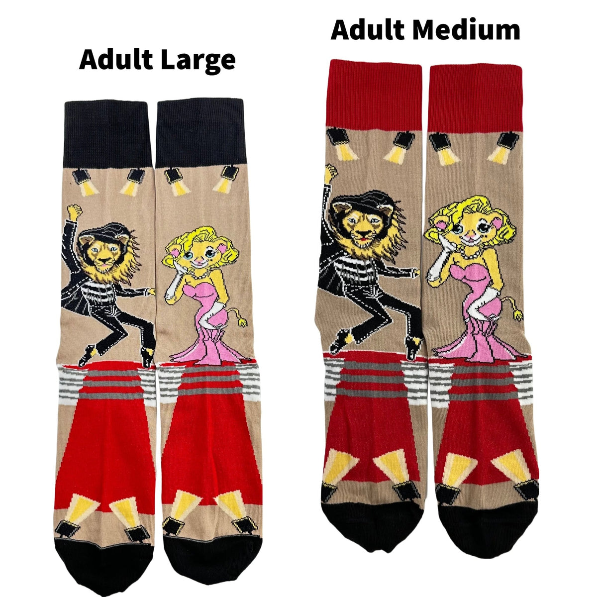 Lion Marylin & Elvis Socks from the Sock Panda (Left / Right)