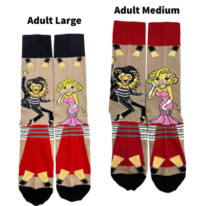 Lion Marylin & Elvis Socks from the Sock Panda (Left / Right)