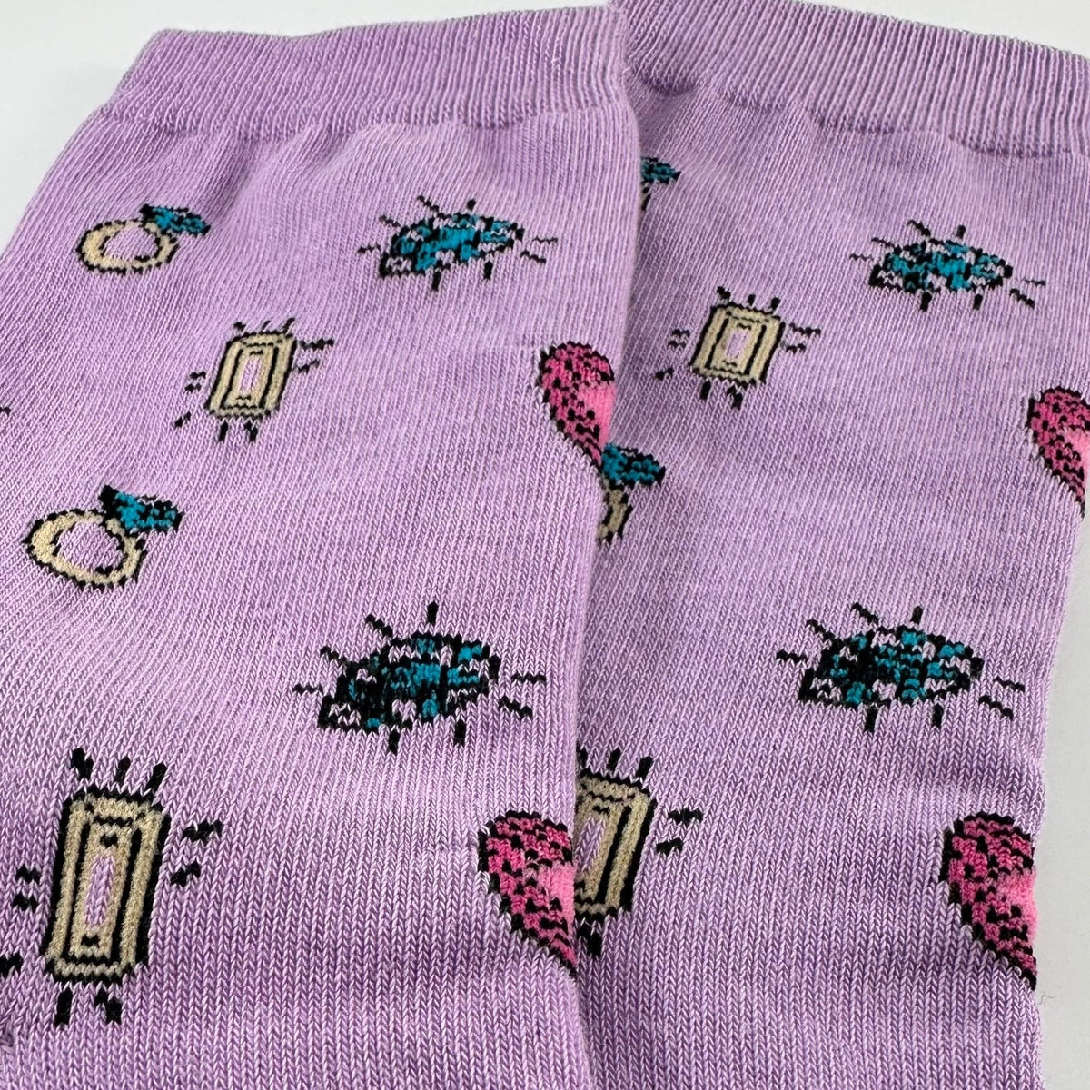 Love Heart and Jewels Socks from the Sock Panda (Adult Medium - Women's Shoe Sizes 5 - 10)