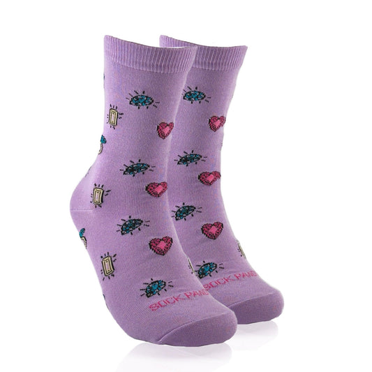 Love Heart and Jewels Socks from the Sock Panda (Adult Medium - Women's Shoe Sizes 5 - 10)