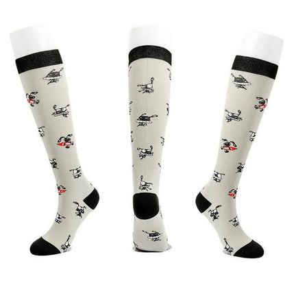 Lucky Rabbit Pattern Knee High - (Compression Socks)