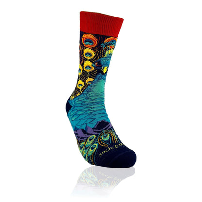 Magnificent Peacock Socks from the Sock Panda (Adult Medium - Women's Shoe Sizes 5 - 10)