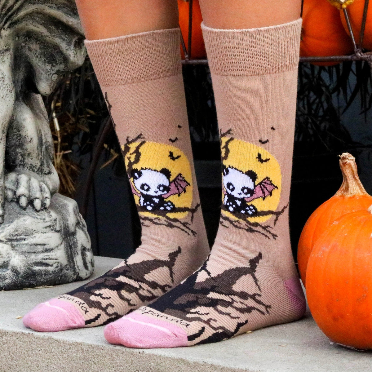 Majestic Bat Panda Sitting in a Tree Socks from the Sock Panda