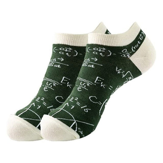 Math Patterned Ankle Socks (Adult Medium - Women's Shoe Sizes 5 - 10)
