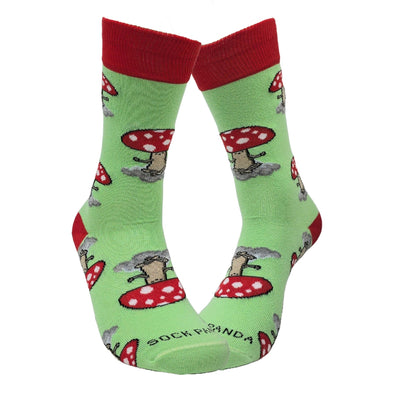 Meditating Mushroom Socks from the Sock Panda (Adult Small - Shoe Sizes 2 - 5)