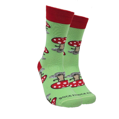 Meditating Mushroom Socks from the Sock Panda (Adult Small - Shoe Sizes 2 - 5)