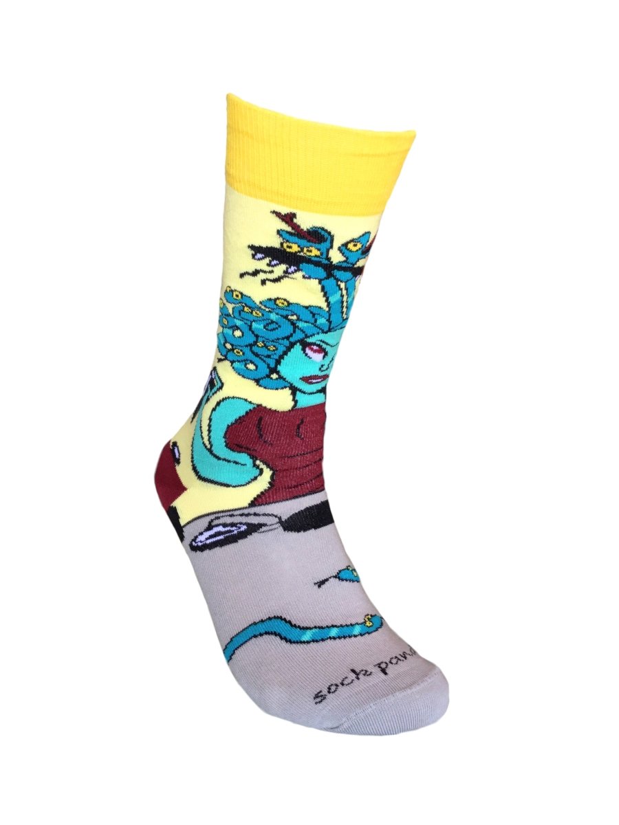 Medusa Having a Bad Hair Day Socks (Adult Medium - Women's Shoe Sizes 5-10) Medusa