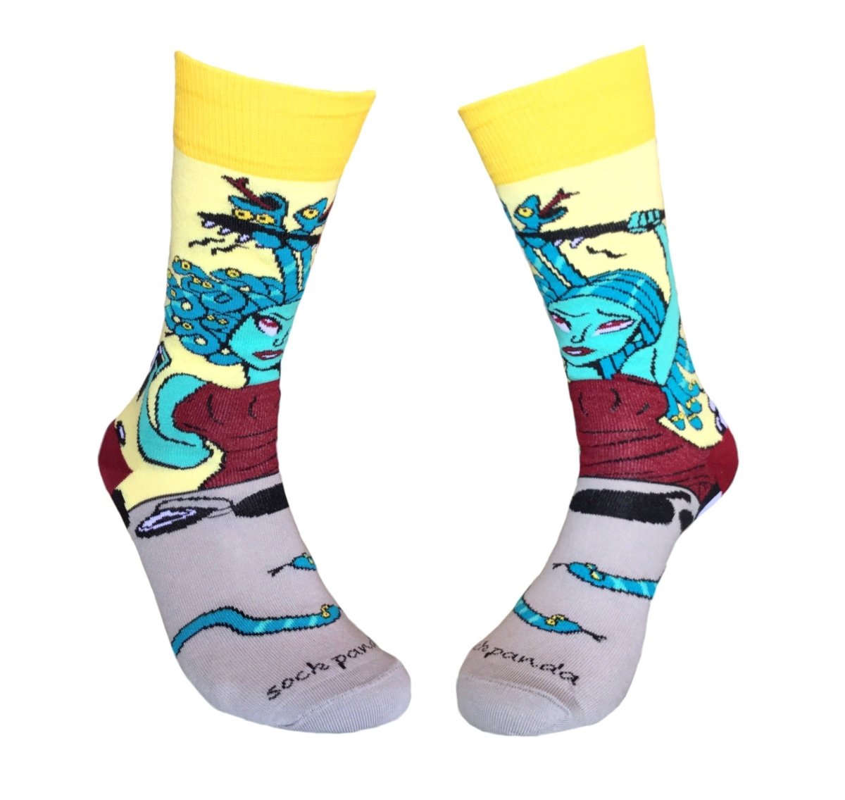 Medusa Having a Bad Hair Day Socks (Adult Medium - Women's Shoe Sizes 5-10) Medusa