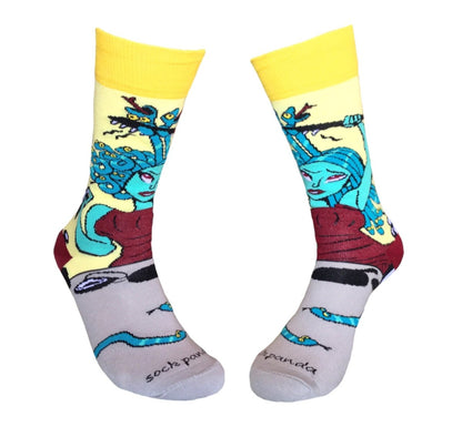 Medusa Having a Bad Hair Day Socks (Adult Medium - Women's Shoe Sizes 5-10) Medusa