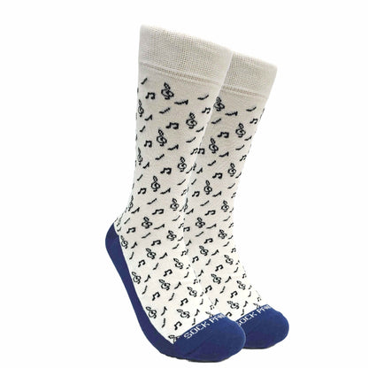 Melodic and Sophisticated Music Note Pattern Socks (Adult Large)