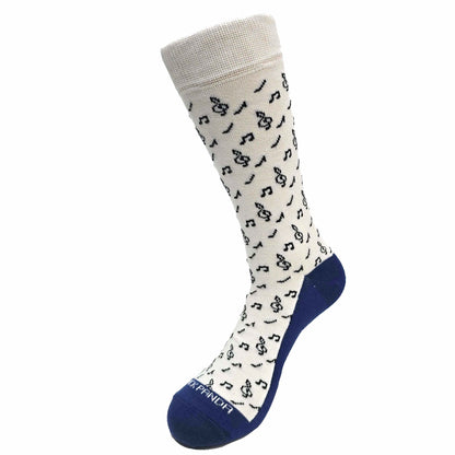 Melodic and Sophisticated Music Note Pattern Socks (Adult Large)