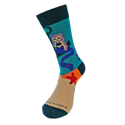 Mermaid Sitting on an Anchor Socks (Adult Medium - Women's Shoe Sizes 5 - 10)