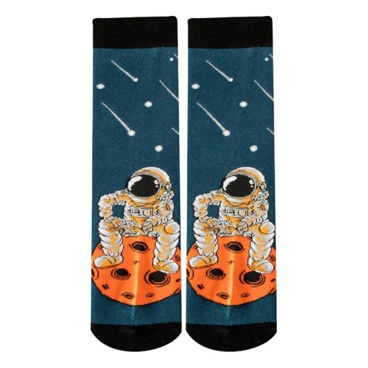 Moon Astronaut Socks from the Sock Panda (Adult Large - Men's Shoe Sizes 8 - 12)