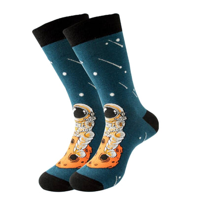 Moon Astronaut Socks from the Sock Panda (Adult Large - Men's Shoe Sizes 8 - 12)
