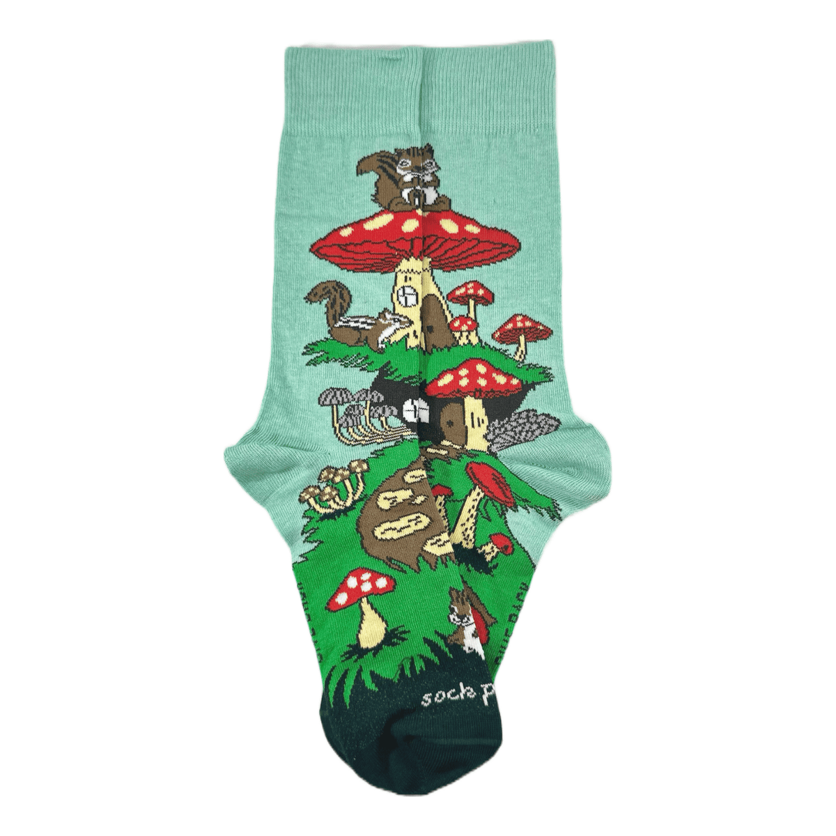 Mushroom Squirrel Home Socks from the Sock Panda (Adult Medium - Women's Shoe Sizes 5 - 10)
