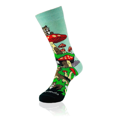 Mushroom Squirrel Home Socks from the Sock Panda (Adult Medium - Women's Shoe Sizes 5 - 10)